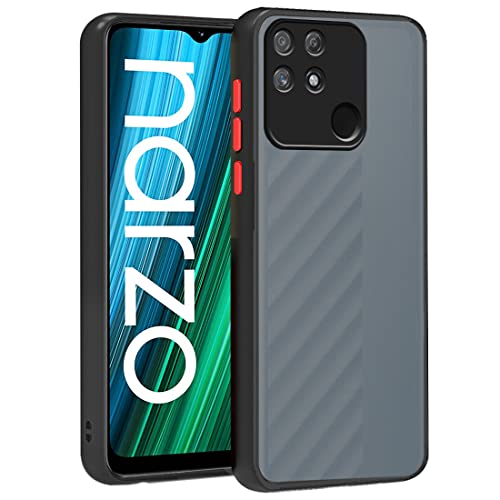 Winble Back Case Cover for Realme Narzo 50A Back Cover Slim Camera Protection Shockproof Anti Slip Grip PC TPU Smock Back Cover for Realme Narzo 50A Black 0