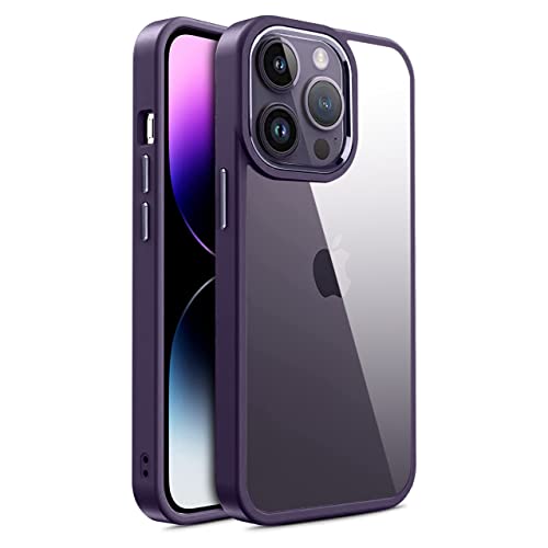 Winble Back Cover for iPhone 14 Pro Case Metal Camera Guard Acrylic Clear Protective Back Back Cover Case for iPhone 14 Pro Deep Purple 0