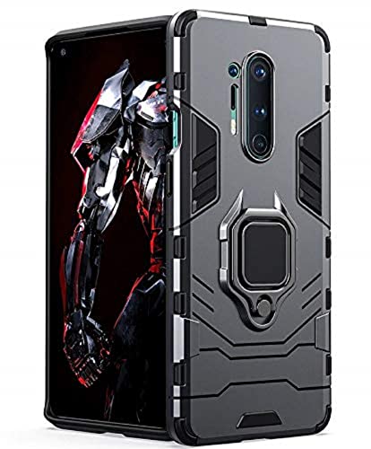 Winble Rubber Back Cover for OnePlus 8 Pro Back Cover Bumper Protection Armor with Ring Holder Back Cover for OnePlus 8 Pro One Plus One 8 Pro Black 0